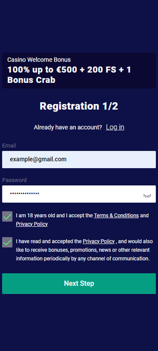 Frumzi registration process on mobile