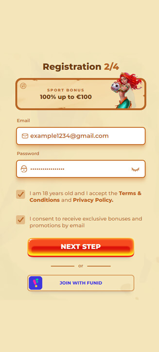Posido registration process on mobile